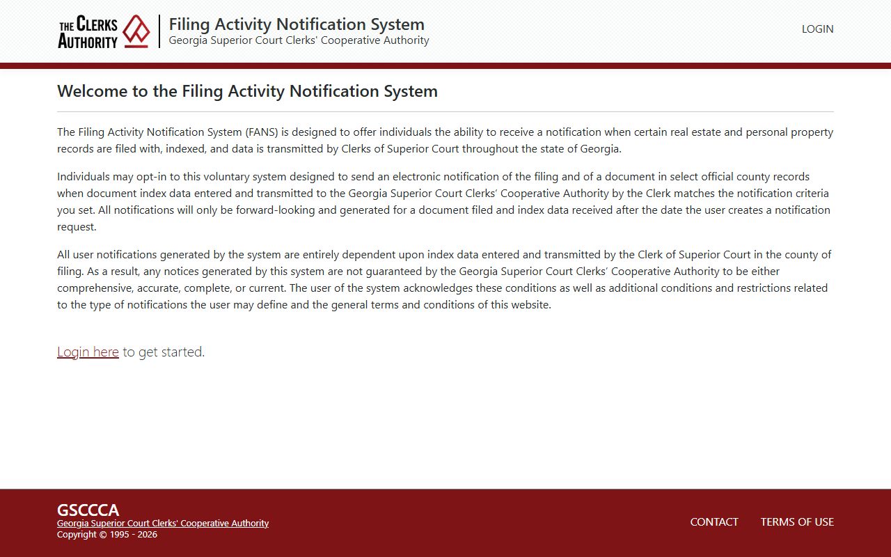 Clay County court records Filing Activity Notification System