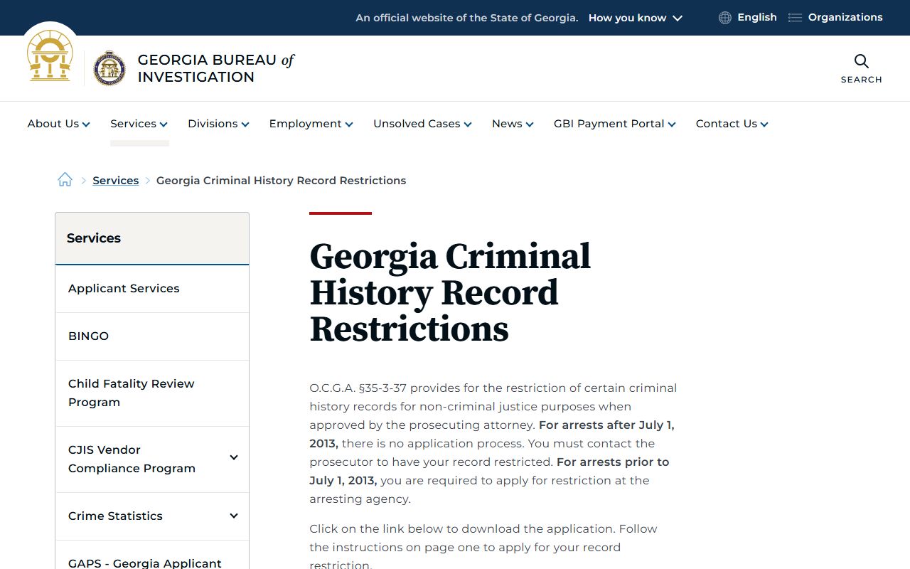 Clay County criminal court records Georgia record restriction law