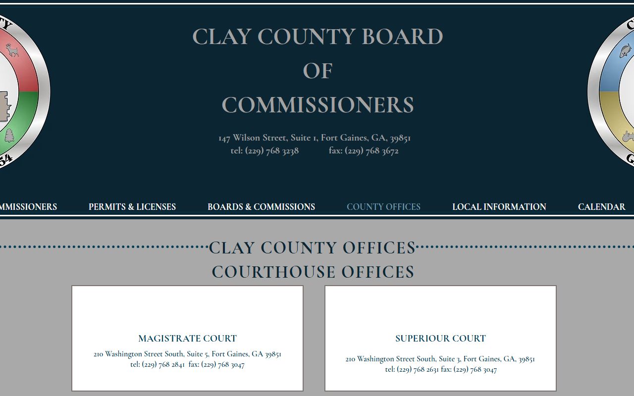 Clay County court records county offices directory