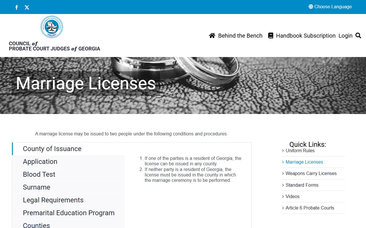 Clay County marriage records Council of Probate Court Judges marriage license page