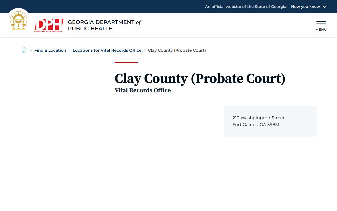 Clay County probate records vital records office listing