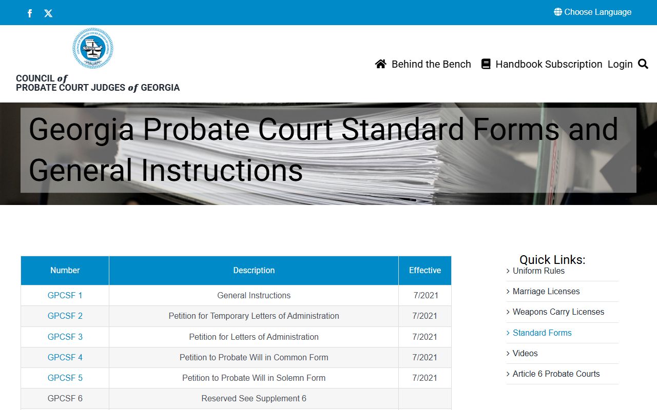 Clay County probate records Georgia standard forms