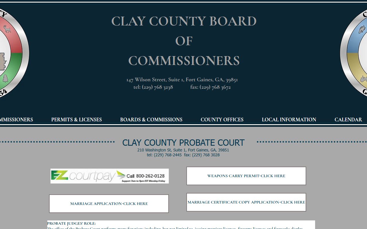 Clay County probate records and Probate Court services