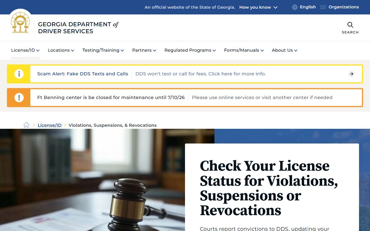 Clay County traffic court records DDS license status